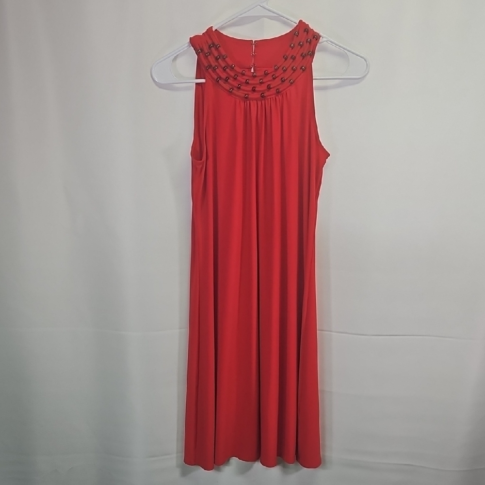 Elegant Red Sleeveless Dress by Established 1962